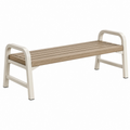 Banco de exterior 120 x 40 x 65 cm de madera y metal blanco estilo moderno